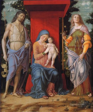 マグダラの聖母子と洗礼者聖ヨハネ ルネサンスの画家アンドレア・マンテーニャ Oil Paintings